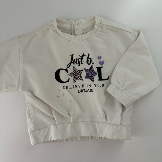 Mädchen Sweatshirt Creme „Just be Cool“ Gr. 3–6 Monate