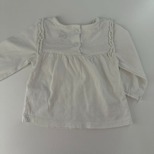 Mädchen Langarmshirt Weiss Gr. 62