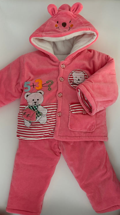 Baby Winter Set Jacke & Hose Pink Bärchen Gr. 92 (2 Jahre)