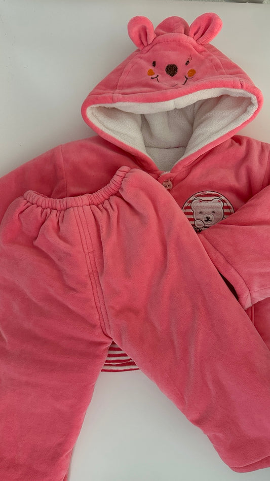 Baby Winter Set Jacke & Hose Pink Bärchen Gr. 92 (2 Jahre)