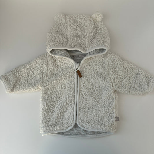 Baby Teddyjacke mit Kapuze Creme Gr. 56