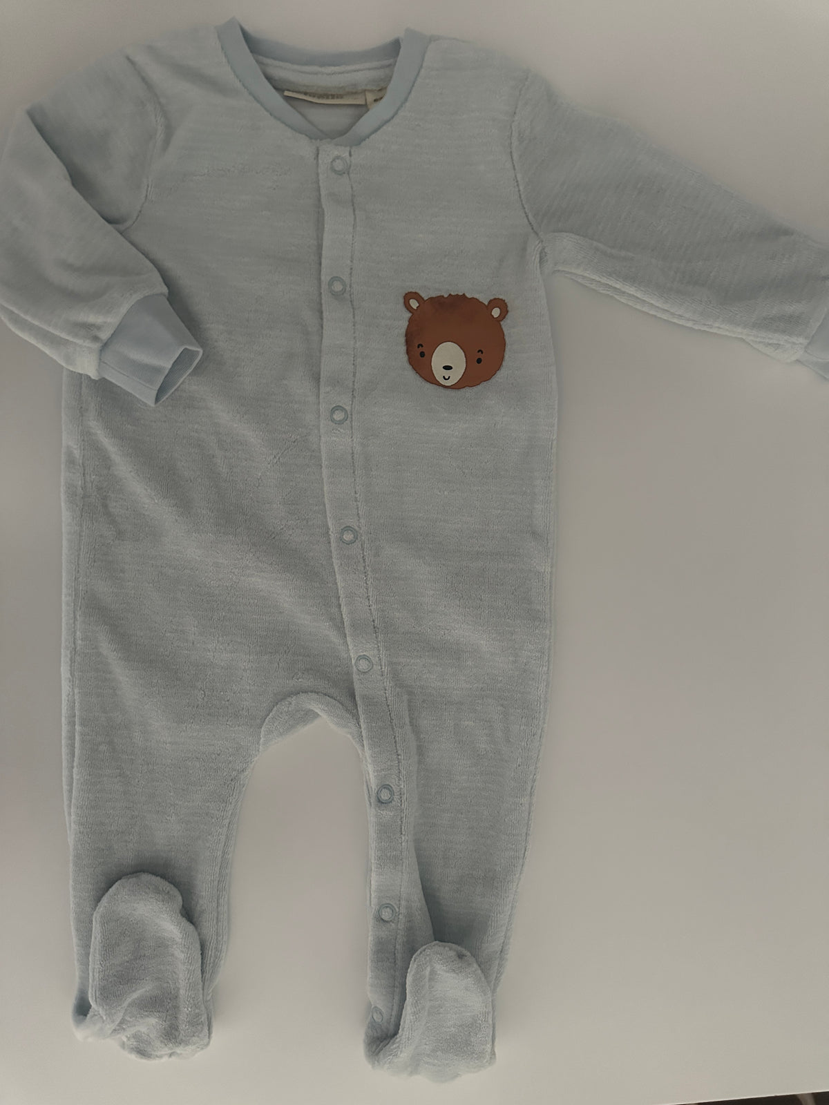 Lupilu Baby Schlafanzug Overall Gr. 62/68 Hellblau mit Bär