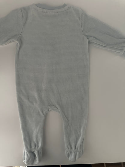 Lupilu Baby Schlafanzug Overall Gr. 62/68 Hellblau mit Bär
