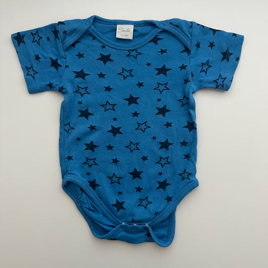 Smile Baby Kurzarmbody Sterne Blau Gr. 62/68 Bio-Baumwolle