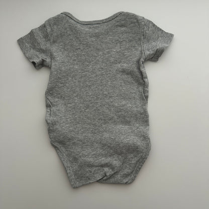 H&M Baby Kurzarmbody Grau Gr. 68 Bio-Baumwolle