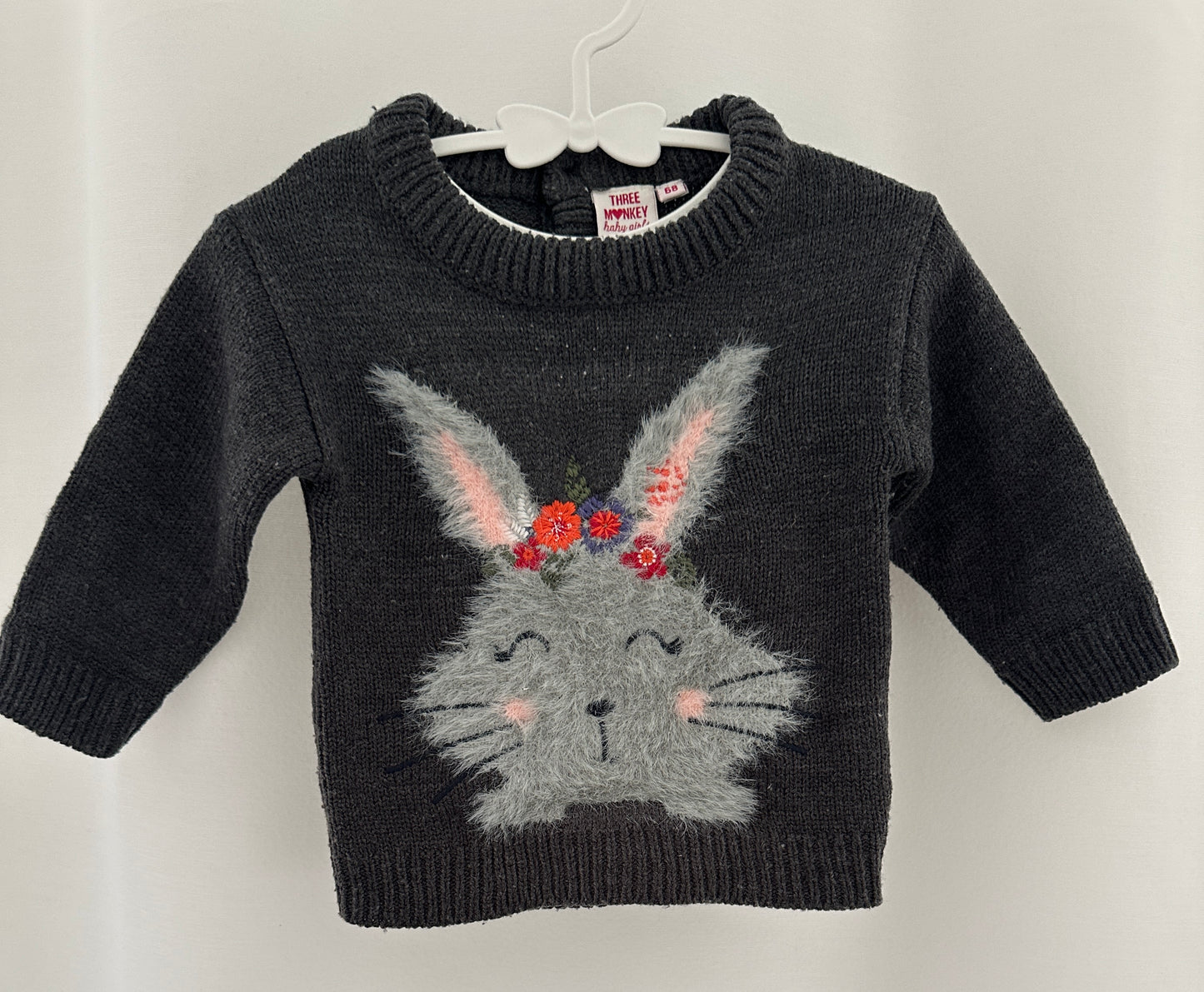 Warmer Pullover mit Hase Gr. 68