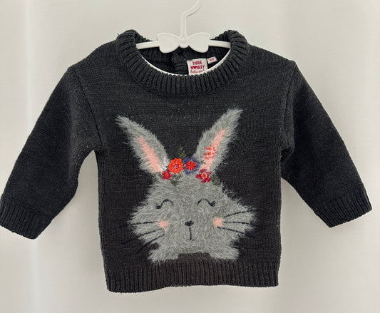 Warmer Pullover mit Hase Gr. 68