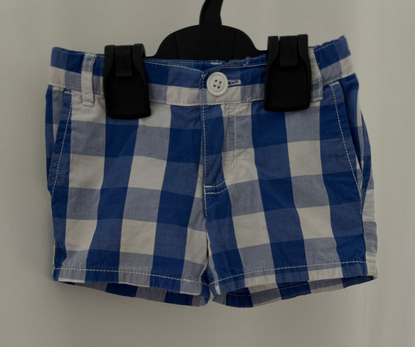 Kurze Hose blau kariert Gr. 86/92